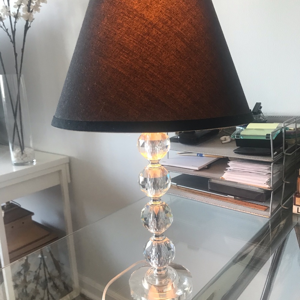 Desk Table Lamp Small Orbs Clear Black Accent light lampshade - Picture 5 of 10